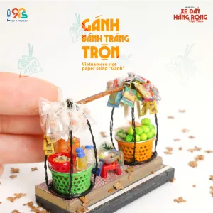 Mixed Rice Paper Cart Magnet from the Saigon Street Food Cart Collection is a piece of Vietnamese decor that showcases a miniature cart, making it the unique fridge magnets and perfect Vietnamese souvenirs