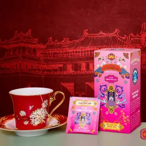The Herbal Beauty Tea, crafted with natural herbs, nurtures women's health and beauty, offering a premium quality tea bag experience with Hue herbal tea, making it the perfect health gift for her and a meaningful Vietnamese gift.