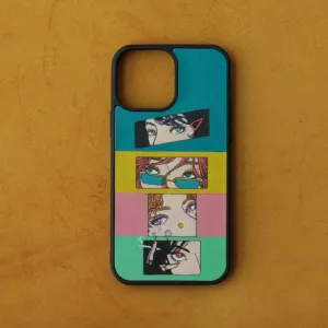 This Personalized Engraved Leather Phone Case features Manga Hand Painted designs and can be customized with your Name or Signature Engraved By Request, making it a unique handmade gift and a perfect personalized gift option.