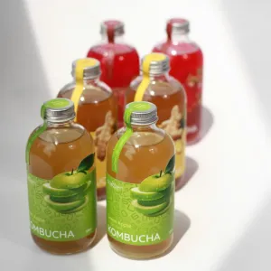 Set 6 Lon Kombucha Olaben Đưa Bạn Vào Vũ Trụ Hương Vị Với Kombucha Thanh Long Đỏ, Kombuca Gừng Và Kombucha Táo Xanh, ngon lành và nhiều lợi ích cho sức khỏe