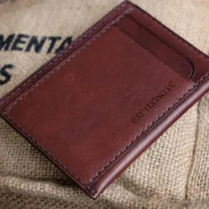 Ví Đựng Thẻ Da Bò Khắc Tên Được Handmade Từ Da Cao Cấp Gồm 4 Ngăn Tiện Dụng Lý Tưởng Để Làm Ví Da Cho Nam, 
Quà Tặng Cho Nam, Món Quà Ý Nghĩa Cho Mọi Dịp
