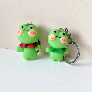 The Handmade Clay Frog with Ruffled Collar Keychain adds a touch of cuteness to your day, serving as a charming bag accessory, a unique clay keychain, and a lovely handmade gift for anyone who appreciates fun and unique accessories