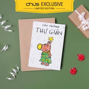 Thiệp Giáng Sinh "Cây Thông Thư Giãn", Cây Thông "Lầy Lội" Nhất Hành Tinh, Art Parody, Thiệp Giáng Sinh Độc Đáo, Quà Tặng Giáng Sinh Vui Nhộn