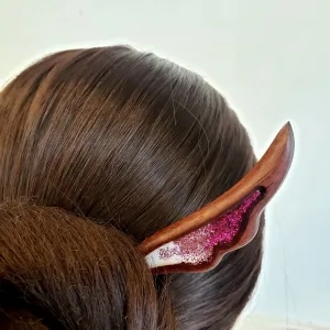 The Sparkling Fairy Wing Resin & Wooden Hair Stick brings a luminous look to your style, making it a premium handmade accessory and a perfect vintage hair piece, ideal as a unique birthday gift for her