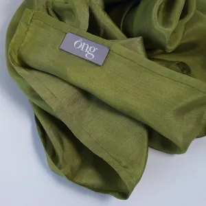 The Olive Silk Scarf, a rustic yet enchanting piece in olive green, is a multifunctional, natural silk scarf that makes for an authentic Vietnamese souvenir and a perfect gift for her