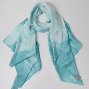 The "Water" Silk Scarf from the Five Elements Collection features a blue ombre design, crafted from natural silk, making it a perfect Feng Shui accessory and an elegant Vietnamese gift