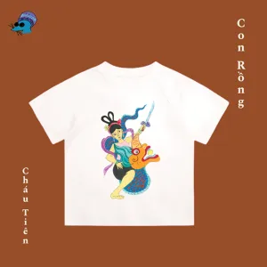Áo Thun "Con Rồng Cháu Tiên" với thiết kế unisex, in tranh dân gian độc đáo, gói trọn niềm tự hào về nguồn cội, là món quà Việt Nam tuyệt vời, lý tưởng làm quà sinh nhật đầy ý nghĩa