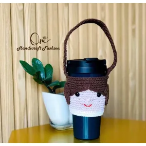 Add a touch of fun to everyday essentials with the Doll Bottle Holder Strap a handmade crochet bag that doubles as a cute thermos carrier, crafted with delicate string work, making it a unique birthday gift for any accessory lover