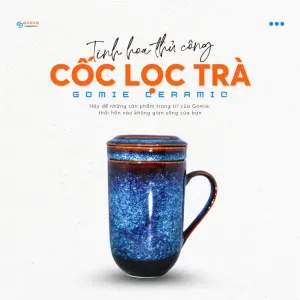 Enhance your tea ritual with the Blue Fire-Glazed Ceramic Tea Infuser Mug, a beautifully crafted Bat Trang ceramic piece that blends elegance and function - perfect as a ceramic souvenir, decoration, or a refined tea infuser pot for a more exquisite tea time experience.