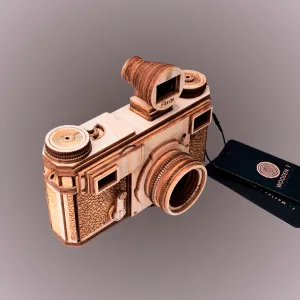 Mô hình camera Kiev 4A gỗ tỷ lệ thật không gian cổ điển khó quên, mô hình máy ảnh gỗ thủ công trang trí nhà cửa quà lưu niệm độc đáo