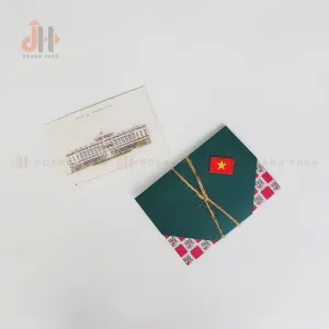 The Independence Palace Handmade Postcard from the I Love Saigon Collection vvith a layered paper design and complete with an envelope, it's a perfect souvenir for history lovers.