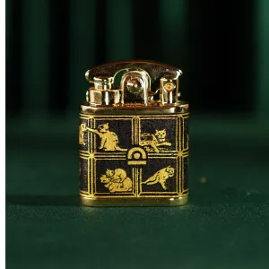 The "Cat & Box" Hand-Drawn Leather Lighter features an interesting and meaningful pattern, with options for personalized engraving and name customization, making it a perfect birthday gift for him