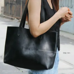 Túi Tote Da Dáng Ngang, Nâng Tầm Phong Cách Cùng Dấu Ấn Cá Nhân, Chất Liệu Da Vachetta Cao Cấp Và Bền Đẹp, Túi Tote Khắc Tên, Quà Tặng Cá Nhân Hoá