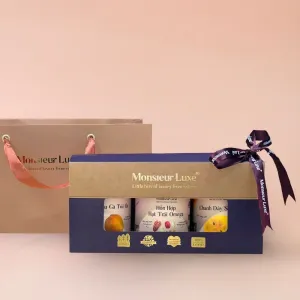 Hộp Quà "Hoàn Mỹ" – gửi trọn yêu thương qua những thức quà đặc sản, kết hợp chanh dây sấy dẻo và các loại hạt cao cấp, tạo nên set quà doanh nghiệp sang trọng, đậm nét tinh hoa đặc sản Việt Nam.