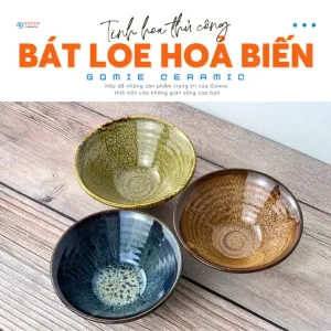 Bát Loe Gốm Bát Tràng Men Hỏa Biến (13x5cm) mang bạn chạm vào tinh hoa gốm sứ Việt, vừa là dụng cụ bàn tiệc sang trọng, vừa là món quà tân gia ấn tượng, tôn vinh vẻ đẹp của đồ gốm Bát Tràng thủ công.