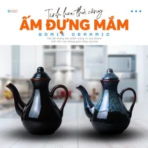 Ấm Đựng Mắm Gốm Bát Tràng Hỏa Biến, lưu giữ vị ngon tinh tế, tô điểm không gian, lý tưởng làm quà khai trương, quà lưu niệm Việt Nam