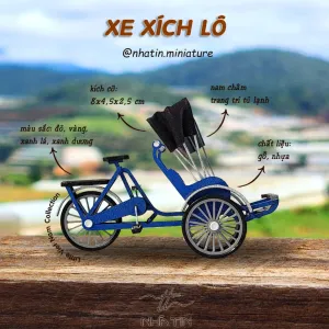 The Vietnamese Cyclo Magnet from the Little Vietnam Collection is a beautifully handcrafted souvenir, perfect for adding a touch of Vietnamese culture to your space—a unique Vietnamese-inspired refrigerator magnet that makes a memorable keepsake or gift