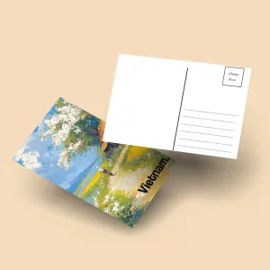 Vietnam travel postcards beautifully capture entire journeys on paper through exclusive designs featuring iconic Vietnamese landmarks, creating artistic cards that serve as perfect compact Vietnamese souvenirs.
