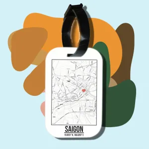 Vietnamese love city theme luggage tags capture journeys full of emotions through beautiful suitcase tags and elegant bag charms that double as handmade keychains, creating unique accessories perfect as meaningful Vietnam souvenirs.