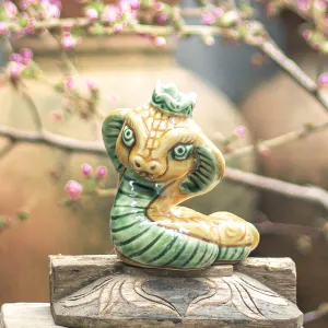 Tượng rắn hoa dây gốm sứ – tượng rắn sành đáng yêu mang nét uyển chuyển nghệ thuật, đồ gốm trang trí nhà cửa, quà tân gia và quà lưu niệm Việt Nam độc đáo