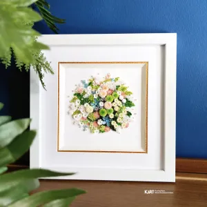 The "Peaceful Morning" Quilled Paper Flower Art is a gentle and pure greeting, perfect for adding a touch of handmade elegance to your home décor, making it an ideal housewarming or birthday gift