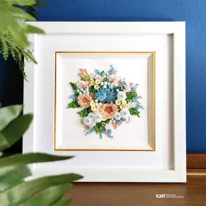 "Blush Of Light" Quilled Paper Flower Art features Elegant & Romantic Hues in beautiful Paper Quilling, creating Decorative Paper Flower Wall Art perfect as a New Home Gift or Birthday Gift