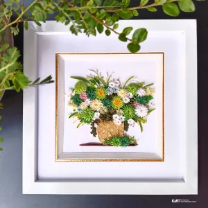 "Morning Leaf" Paper Flower Painting captures Stirring Gentle Beauty, perfect for Workspace Decoration or Home Interior Accent, making a Unique Handmade Gift or ideal Housewarming Gifts
