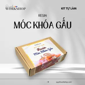 Bộ kit tự làm móc khóa gấu resin tạo không gian thủ công lung linh, móc khóa thủ công kèm hướng dẫn chi tiết làm quà cho bé và quà tặng thủ công độc đáo.