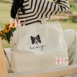 Túi tote thêu tên hoặc hình ảnh theo yêu cầu thể hiện trọn vẹn phong cách cá nhân, túi canvas phối cói có khóa kéo làm quà tặng cá nhân hóa và quà sinh nhật độc đáo.