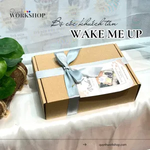 Hộp quà Wake Me Up với tinh dầu và hạt cà phê thơm, thiệp in theo yêu cầu cho quà sinh nhật doanh nghiệp