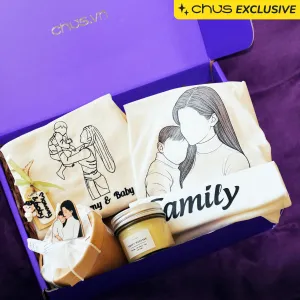 Personalized "Couture" gift box weaving personal essence into every item with personalized bag and shirt set including accessories, creating a meaningful personalized gift and birthday gift.