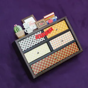 "Gratitude Cabinet" personalized gift box features nuts and fruit candy with custom printed photo frame, creating a creative 3D gift box as unique birthday gift and handcrafted gift.