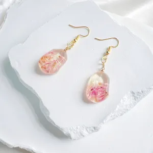 Teardrop dried flower resin earrings creative flow through each petal, dried flower handcrafted jewelry accessory as impressive birthday gift souvenirs