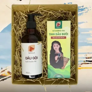 Combo chai xịt tóc tinh dầu bưởi và dầu gội bưởi thanh trà món quà từ thiên nhiên xứ Huế, combo dưỡng tóc thành phần tự nhiên chăm sóc tóc