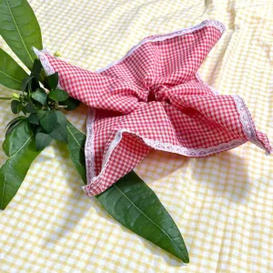 Dây buộc tóc vải dáng vuông tái chế từ vải may tồn kho, phong cách cổ điển độc đáo scrunchies vuông phụ kiện tóc quà tặng thủ công cho nữ