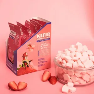 Hộp 5 gói snack lợi khuẩn kefir vị dâu ngon đầy dưỡng chất, ăn vặt lành mạnh quà tặng sức khỏe cho cả nhà và bé