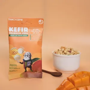 Hộp 5 gói snack lợi khuẩn kefir vị xoài hương vị nhiệt đới ngon lành, ăn nhẹ tiện lợi dinh dưỡng quà tặng sức khỏe cho cả nhà và bé