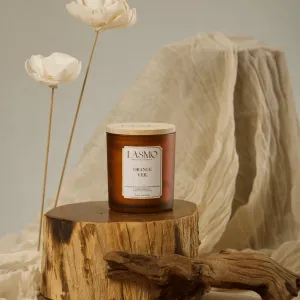 Set quà tặng nến thơm "Orange Veil" với hương cam ngọt và gỗ ấm, hộp quà sang trọng, tinh dầu thiên nhiên lành tính, thích hợp làm quà sinh nhật hoặc quà tân gia