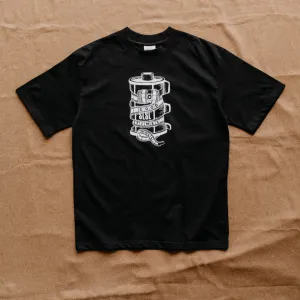 The "Good Times Roll" black cotton T-shirt captures every moment with a creative design, perfect for photography, travel, birthdays, or as a Vietnamese souvenir.