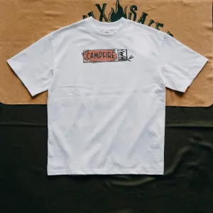 "Campfire" cotton T-shirt with exclusive graphic, radiating youthful energy, perfect for outdoor camping and adventures, unique birthday gift or Vietnamese souvenir.