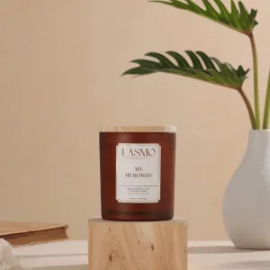 "My Memories" scented candle gift set with blossoms in sunlight fragrance, natural essential oil candle in an elegant gift box — perfect for housewarming or birthday gifts.