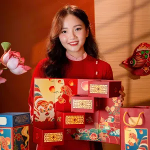 Four Moon Scents Mid-Autumn gift box radiant colors of moon festival, moon cake gift set exclusive design as moon festival gifts partner gift