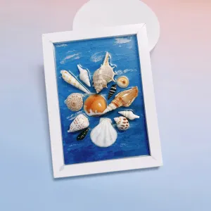 Ocean material art frame artistic seashell art, vibrant ocean space ocean painting housewarming gift Vietnamese souvenirs as unique birthday gifts