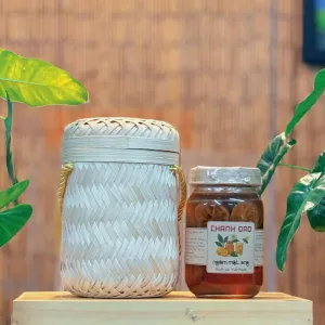 Set quà chanh ngâm mật ong 200ml trong hũ thủy tinh vintage, hộp quà tre mộc mạc, đậm vị quê hương, quà tặng đặc sản và lưu niệm Việt Nam