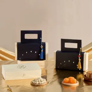 Moonrise Song Mid-Autumn gift box symphony of reunion, two moon cake gift set exclusive design corporate gift with logo card as moon festival gift