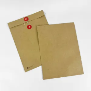 Set 10 bao thư giấy kraft A4 mang nét cổ điển tinh tế cho văn phòng, thiết kế nút cột sang trọng và hỗ trợ in theo yêu cầu cho doanh nghiệp.