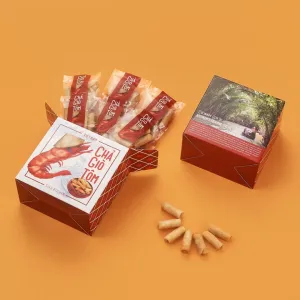 Snack Chả Giò Tôm giòn rụm làm đặc sản Việt Nam sáng tạo, quà lưu niệm độc đáo cho bạn bè.