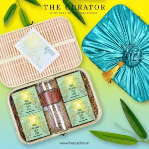 Hộp quà Trung Thu Mùa Trăng An Yên, đầy ắp tâm tư, set 4 bánh cao cấp và bình lọc trà, quà doanh nghiệp, quà Việt Nam