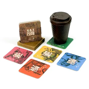 The “Hanoi - Saigon Life” square coaster set of 6 captures Vietnam’s vibrant street life and makes a portable souvenir gift.