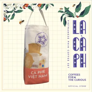 Set quà “Cà Phê Việt Nam” mang đậm hương vị bản sắc với cà phê pha phin, phin truyền thống và túi tote canvas - món quà lưu niệm Việt Nam tinh tế